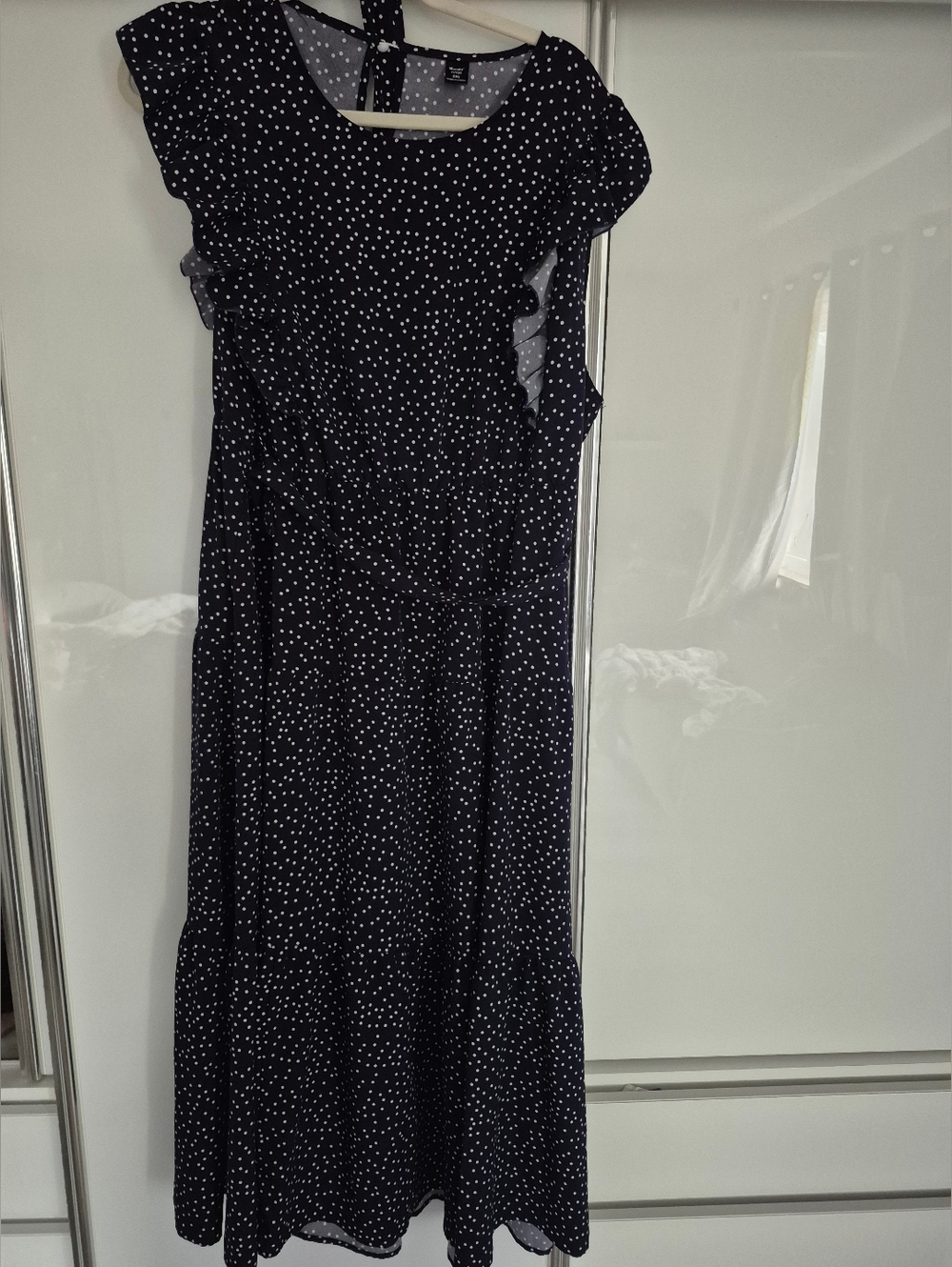 SHEIN Black Polka Dot Midi Dress